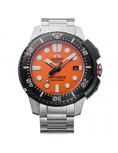 Orient Men's Automatic Watch - M-Force Dive Orange Dial Bracelet | RA-AC0L08Y00B Jusqu'à 80% De Réduction