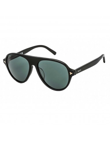 Bally Men's Sunglasses - Shiny Black Aviator Full Rim Frame Green Lens | BY0021-H 01N online