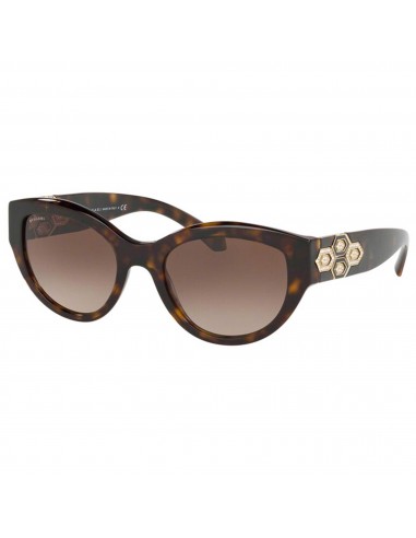 Bvlgari Women's Sunglasses - Dark Havana Plastic Cat Eye Frame | BV8221B 504/13 en linge