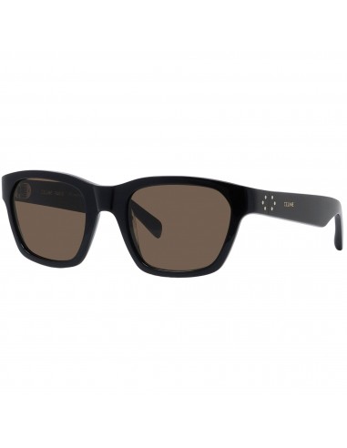 Celine Women's Sunglasses - Brown Lens Shiny Black Rectangular Frame | CL40206I 01E la chaussure