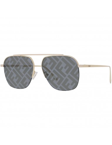 Fendi Unisex Sunglasses - Smoke Grey with Logo Lens Gold Metal Frame | FE40005U 32C pas cher