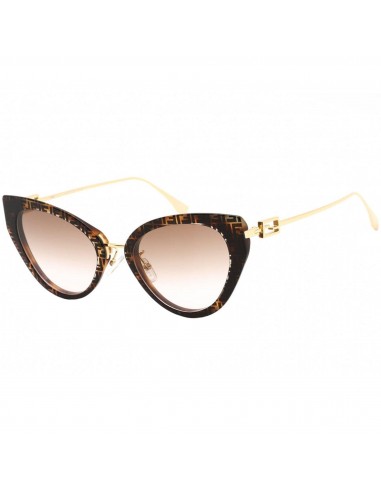 Fendi Women's Sunglasses - Gradient Lens Pattern Dark Brown Frame | FE40014U 55F rembourrage situé sous