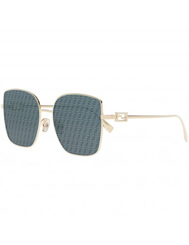 Fendi Women's Sunglasses - Blue Plastic Lens Gold Square Metal Frame | FE40013U 10X la colonne vertébrale