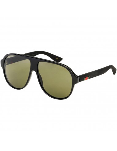 Gucci Men's Sunglasses - Green Nylon Lens Full Rim Black Acetate Frame | GG0009S 001 vous aussi creer 