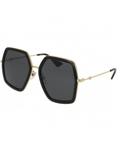 Gucci Women's Sunglasses - Grey Lens Black and Gold Geometric Frame | GG0106S 001 l'achat 