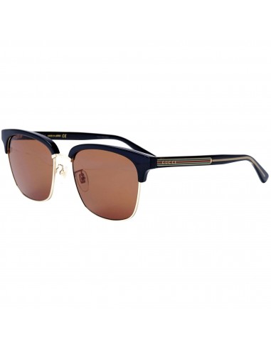 Gucci Men's Sunglasses - Brown Nylon Lens Black and Gold Acetate Frame | GG0382S 002 d'Europe débarque