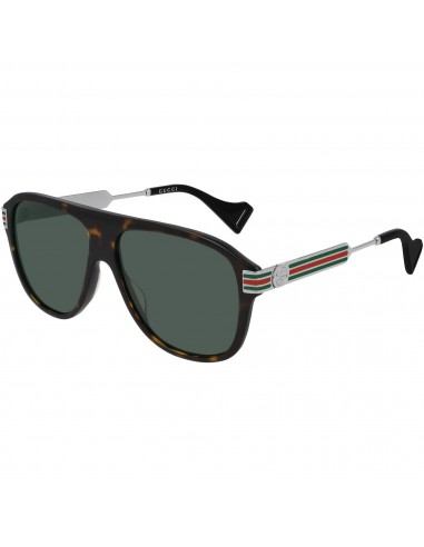 Gucci Men's Sunglasses - Polarized Green Lens Acetate Pilot Shaped Frame | GG0587S 002 Economisez 