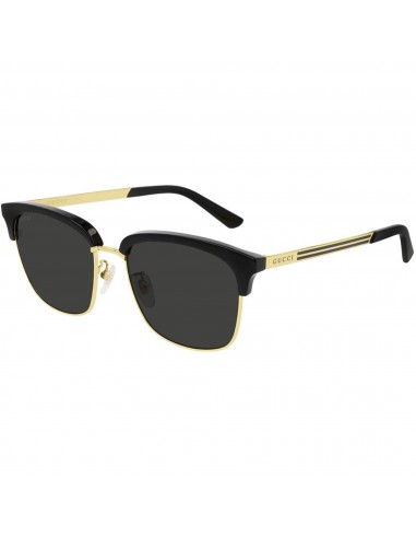 Gucci Men's Sunglasses - Grey Nylon Lens Black and Gold Square Frame | GG0697S 001 de votre