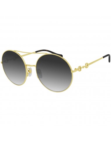 Gucci Women's Sunglasses - Shiny Endura Gold and Havana Pilot Frame | GG0878S 001 les ligaments