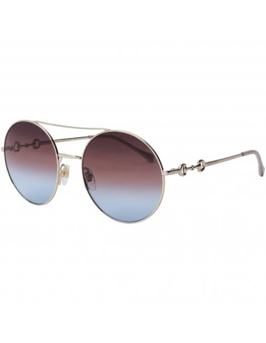 Gucci Women's Sunglasses - Shiny Endura Gold and White Pilot Metal Frame | GG0878S 004 est présent 