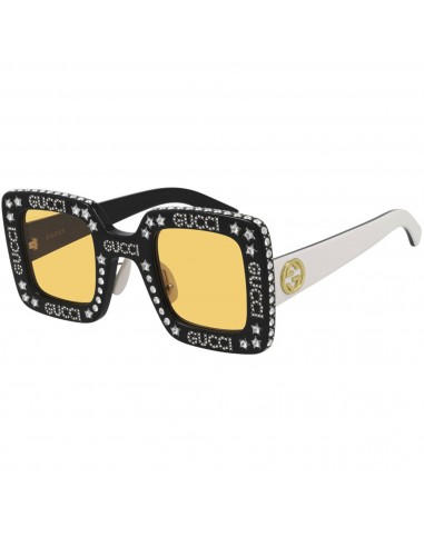 Gucci Women's Sunglasses - Yellow Lens Black and Ivory Square Frame | GG0780S 008 Toutes les collections ici