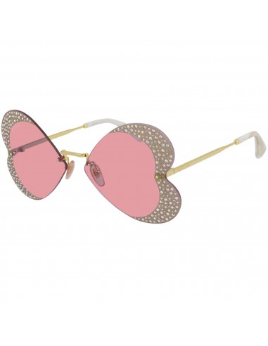 Gucci Women's Sunglasses - Gold and White Metal Butterfly Shape Frame | GG0897S 001 le concept de la Pate a emporter 