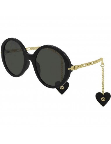 Gucci Women's Sunglasses - Dark Grey Lens Black and Gold Acetate Frame | GG0726S 005 pour bénéficier 