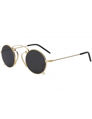 Gucci Unisex Sunglasses - Grey Lens Full Rim Gold Round Shaped Frame | GG0991S 002 À commander