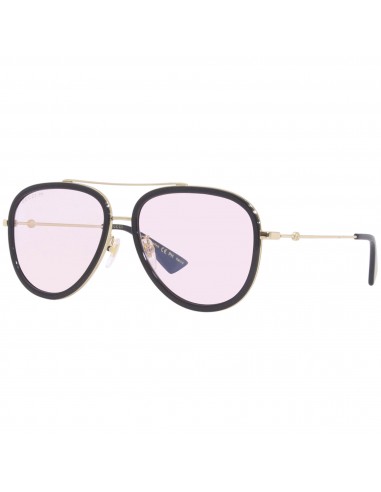 Gucci Men's Sunglasses - Pink Photochromic Lens Black and Gold Frame | GG0062S 019 pas cher chine