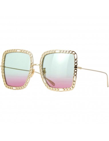 Gucci Women's Sunglasses - Light Blue to Pink Lens Gold Metal Frame | GG1033S 003 Fin de série