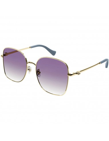 Gucci Women's Sunglasses - Purple Nylon Lens Gold and Blue Metal Frame | GG1143S 003 Comment ça marche