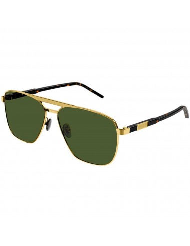 Gucci Unisex Sunglasses - Green Lens Gold and Havana Pilot Metal Frame | GG1164S 004 des créatures d'habitude