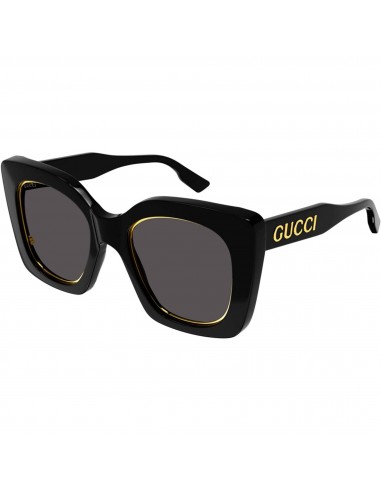 Gucci Women's Sunglasses - Grey Nylon Lens Shiny Black Plastic Frame | GG1151S 001 JUSQU'A -70%! 