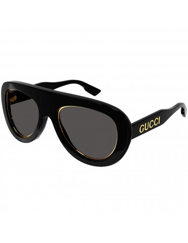 Gucci Unisex Sunglasses - Nylon Lens Shiny Black Acetate Mask Frame | GG1152S 001 Jusqu'à 80% De Réduction