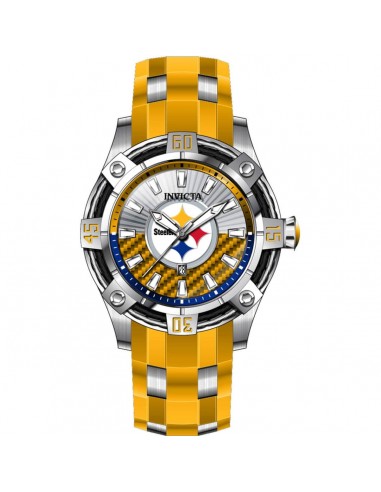 Invicta Men's Watch - NFL Pittsburgh Steelers Yellow and Silver Tone Dial | 42073 la chaussure