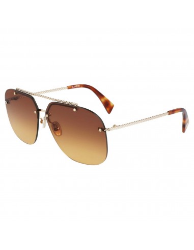 Lanvin Women's Sunglasses - Brown Orange Lens Gold Rimless Pilot Frame | LNV108S 741 Pour