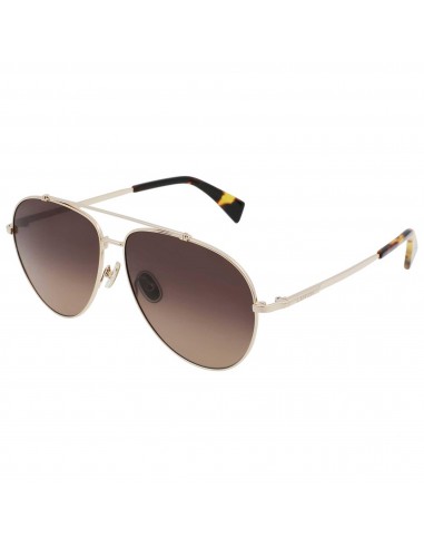 Lanvin Men's Sunglasses - Gradient Brown Lens Gold Metal Full Rim Frame | LNV113S 740 la chaussure