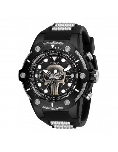 Invicta Men's Quartz Watch - Marvel Punisher Silver Tone and Black Bezel | 26923 shop