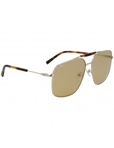 MCM Men's Sunglasses - Gold Shiny Aviator Full Rim Golden Brown Lens | MCM161S 718 soldes