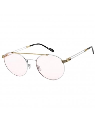 Porta Romana Unisex Sunglasses - Pink Lens Full-Rim Round Metal Frame | Mod. 12 12B5 pas cher