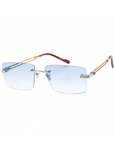 Porta Romana Unisex Sunglasses - Blue Lens Rectangular Metal Frame | Mod. 1010 Blue les muscles