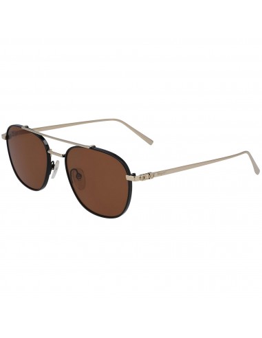 Salvatore Ferragamo Men's Sunglasses - Brown Lens Shiny Gold and Black | SF200S 733 En savoir plus