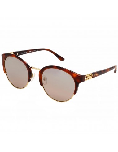 Salvatore Ferragamo Women's Sunglasses - Havana and Gold Round Frame | SF902SK 214 meilleur choix