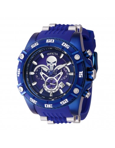 Invicta Men's Chronograph Watch - Marvel Punisher Dark Blue Dial Strap | 38180 Venez acheter