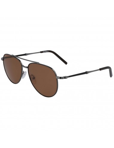 Salvatore Ferragamo Men's Sunglasses - Black and Dark Ruthenium Frame | SF226S 021 s'inspire de l'anatomie humaine