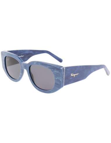 Salvatore Ferragamo Women's Sunglasses - Grey Lens Blue Marble Frame | SF1053S 429 rembourrage situé sous