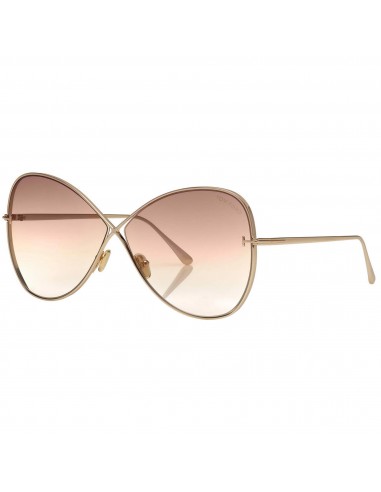 Tom Ford Women's Sunglasses - Nickie Light Brown Gradient Lens Metal | FT0842 28F basket pas cher