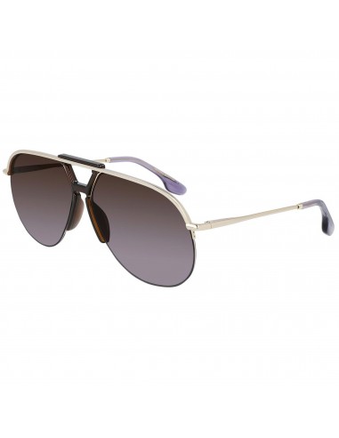 Victoria Beckham Women's Sunglasses - Dark Purple Lens Aviator Frame | VB222S 710 le des métaux précieux