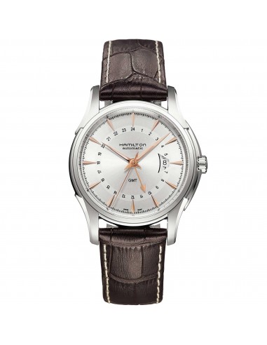 Hamilton Men's Watch - Jazzmaster Traveler Automatic Brown Leather Strap | H32585557 Faites des économies