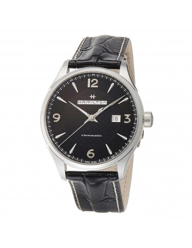 Hamilton Men's Watch - Jazzmaster Viewmatic Date Black Dial Leather Strap | H32755731 en linge