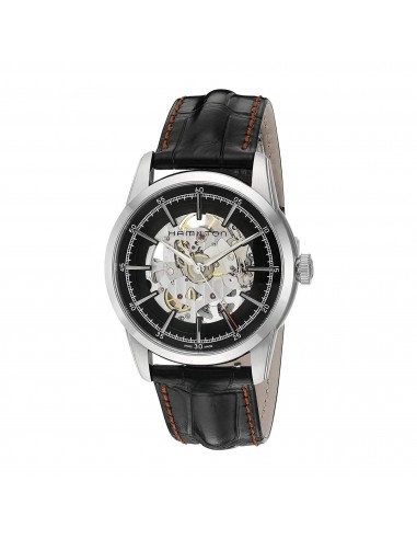 Hamilton Men's Watch - American Classic Railroad Semi Skeleton Dial Strap | H40655731 basket pas cher