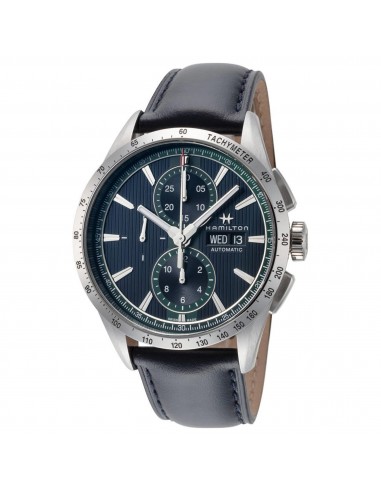 Hamilton Men's Watch - Broadway Chronograph Automatic Blue Leather Strap | H43516641 Découvrez la collection