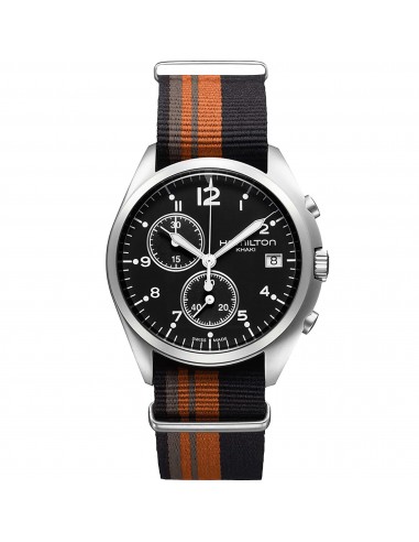 Hamilton Men's Watch - Khaki Aviation Pilot Pioneer Chrono Black Dial | H76552933 Les magasins à Paris