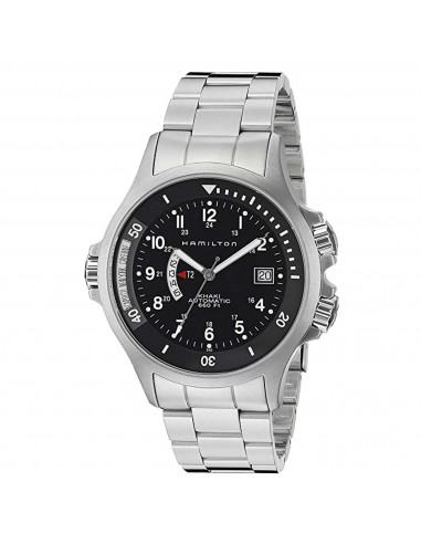 Hamilton Men's Watch - Khaki Navy Automatic Black Dial Steel Bracelet | H77615133 de technologie