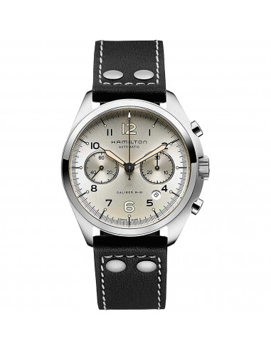 Hamilton Men's Watch Khaki Aviation Pilot Pioneer Chrono Black Strap | H76416755 pour bénéficier 