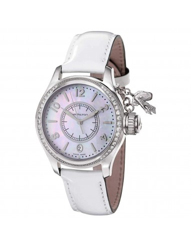 Hamilton Women's Watch - Khaki Navy Seaqueen White Strap Diamond Bezel | H77311615 sur le site 