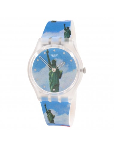 Swatch Unisex Watch - Moma New York By Tadanori Yokoo Blue Silicone Strap | GZ351 meilleur choix