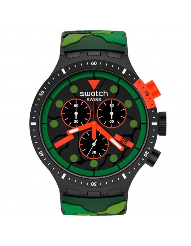 Swatch Unisex Watch - Monthly Drops Escapejungle Chronograph Green Dial | SB02B409 Voir les baskets