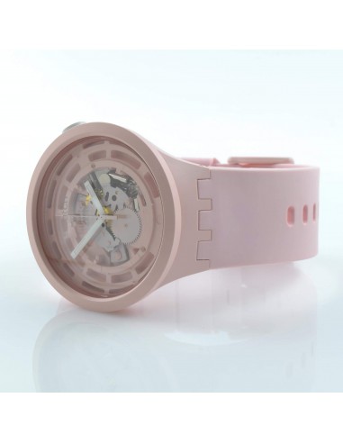 Swatch Unisex Watch - C-Pink Swiss Quartz Skeleton Dial Bio-Sourced Strap | SB03P100 le concept de la Pate a emporter 