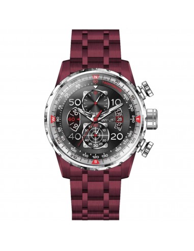 Invicta Men's Quartz Watch - Aviator Black Dial Red Stainless Steel Bracelet | 40699 Découvrez la collection